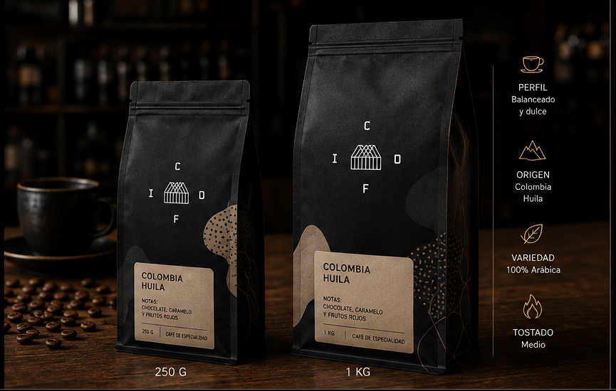 Café en grano COFI en formatos 250 gramos y 1 kilo